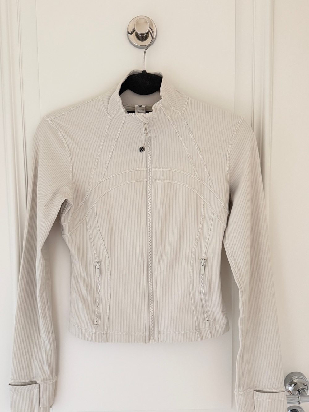 Lululemon cropped define jacket ribbed nulu bone 6